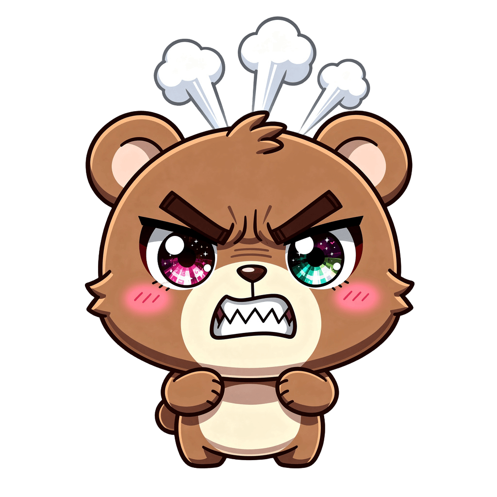 Bear Twitch emote — angry, Anime style