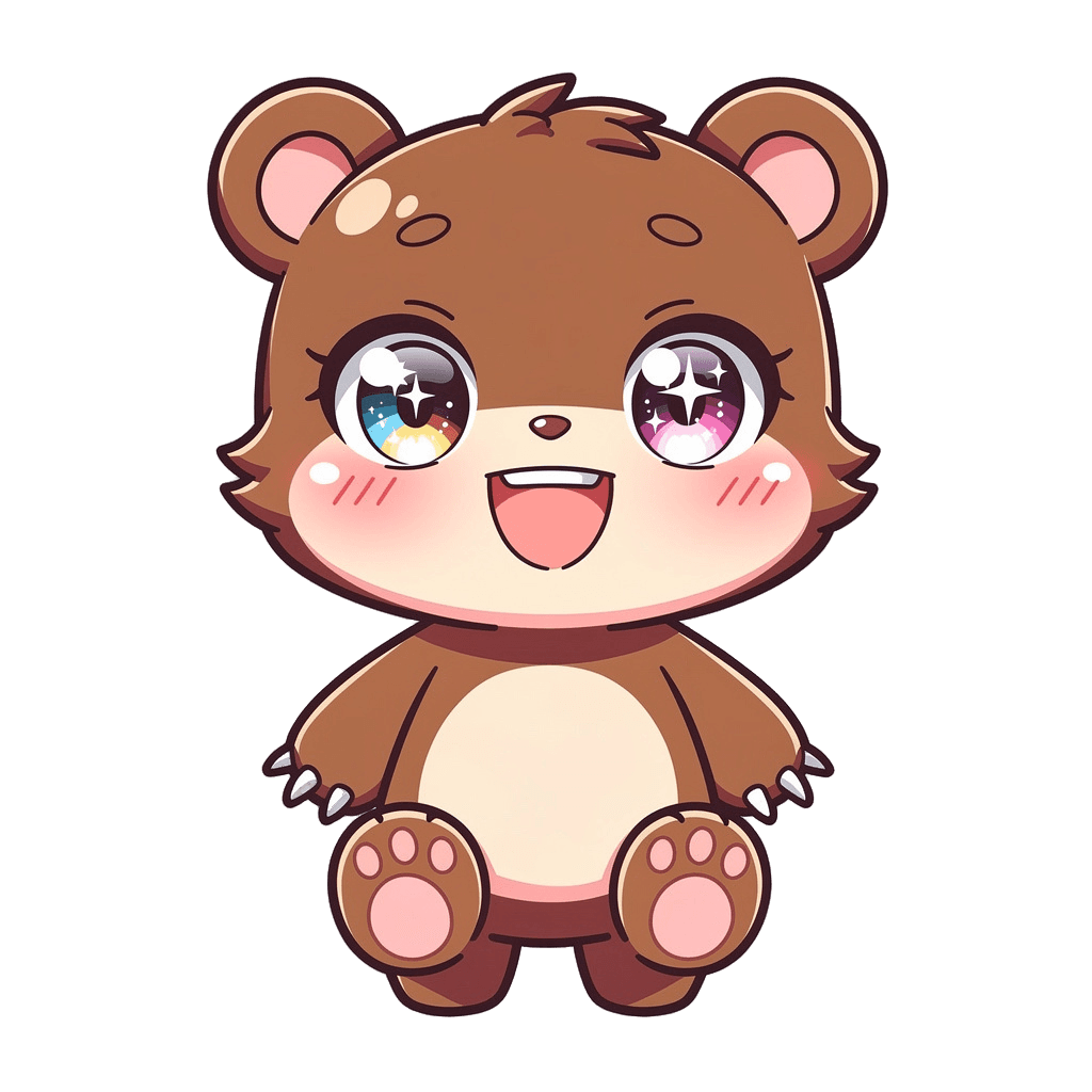 Bear Twitch emote — happy, Anime style