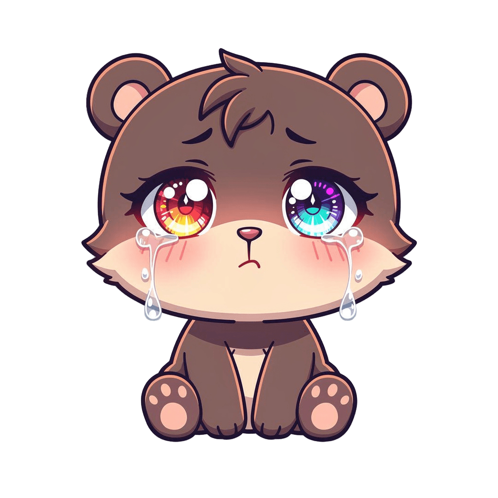 Bear Twitch emote — sad, Anime style