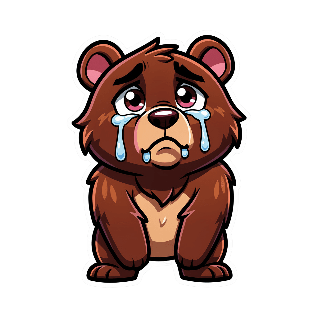 Bear Twitch emote — sad, Cartoon style