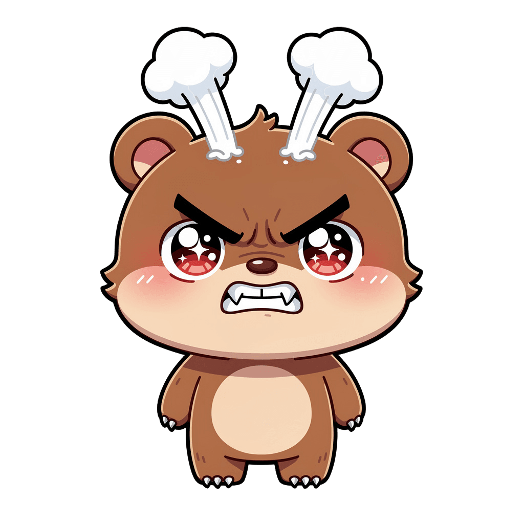 Bear Twitch emote — angry, Chibi style