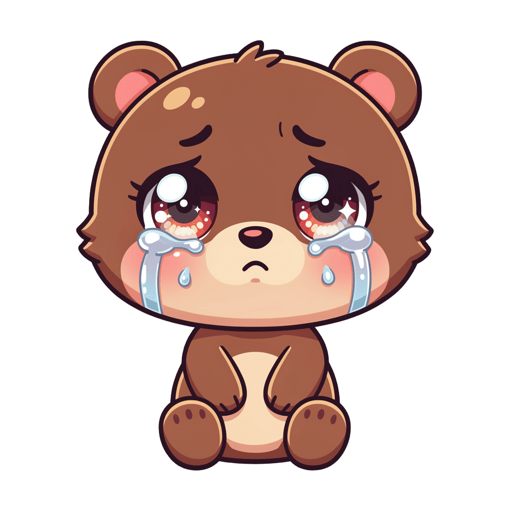 Bear Twitch emote — sad, Chibi style