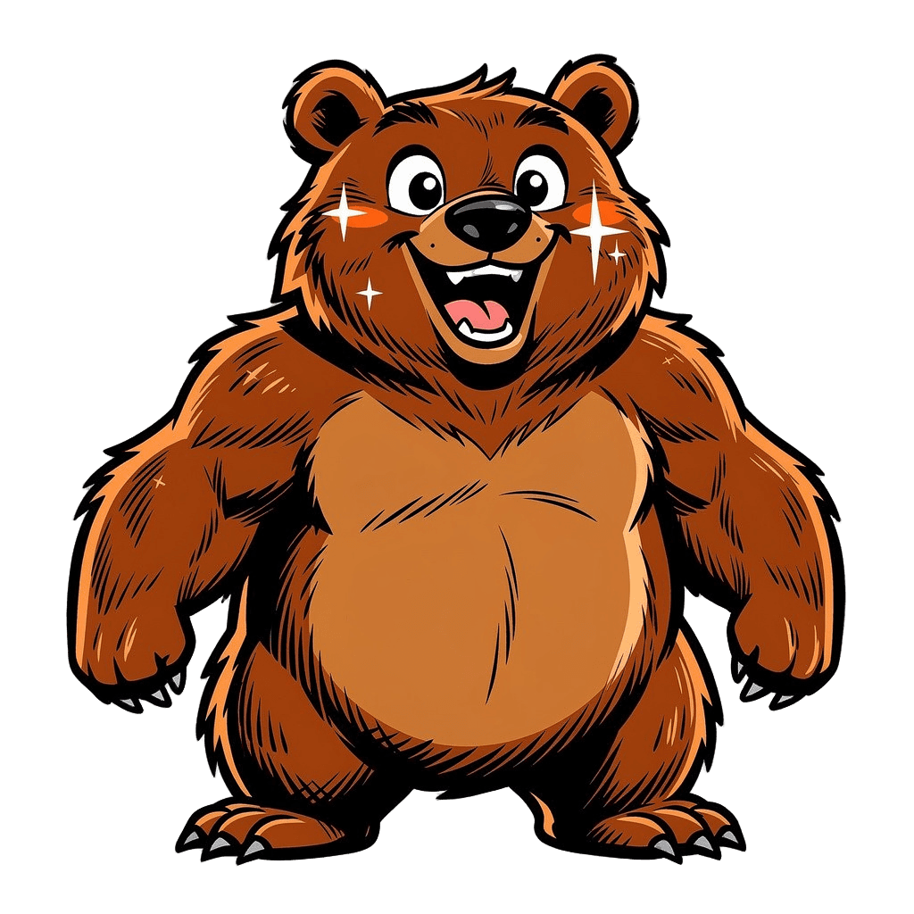 Bear Twitch emote — happy, Comic style