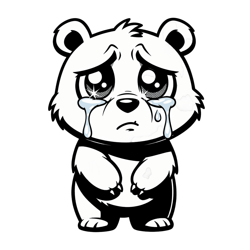 Bear Twitch emote — sad, Comic style