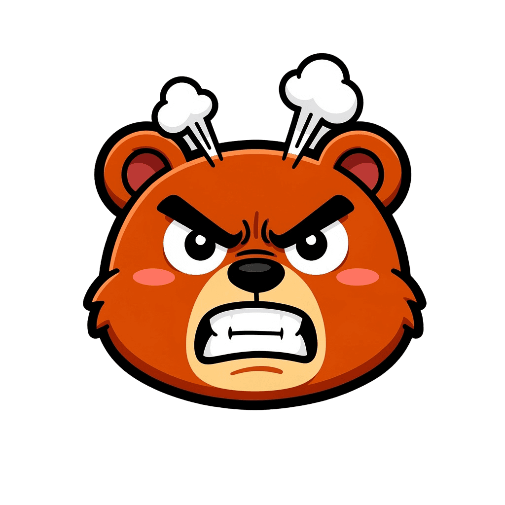 Bear Twitch emote — angry, Sticker style