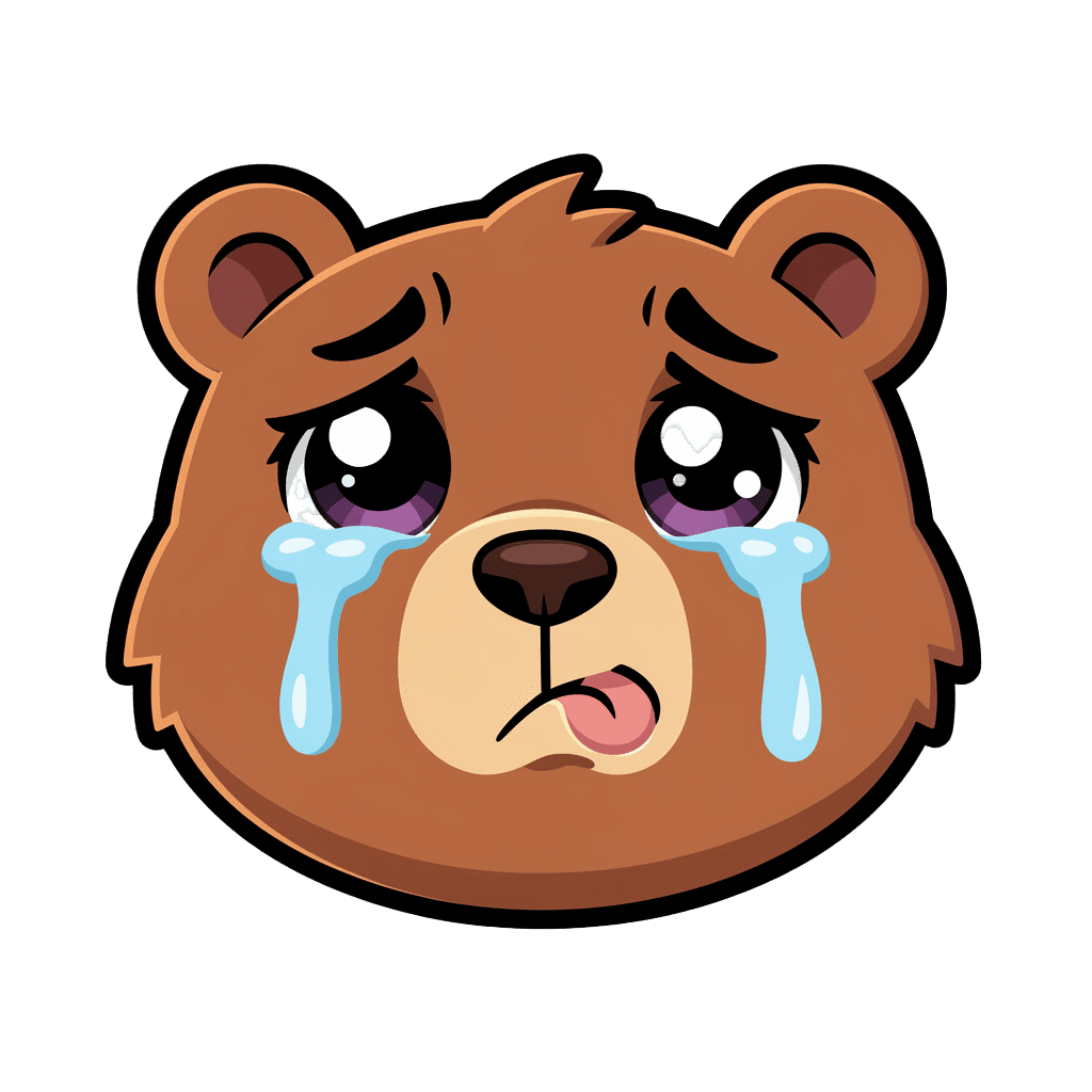 Bear Twitch emote — sad, Sticker style