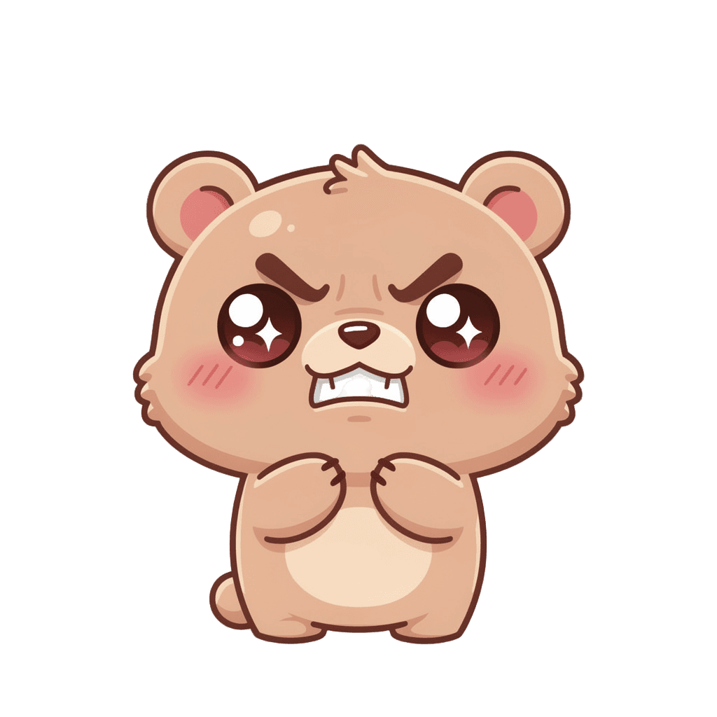 Bear Twitch emote — angry, Kawaii style