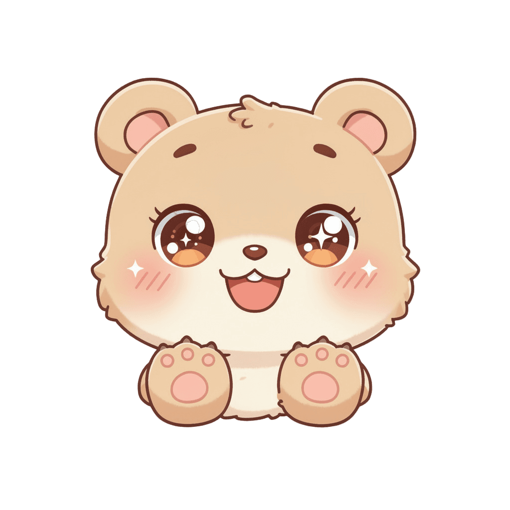 Bear Twitch emote — happy, Kawaii style
