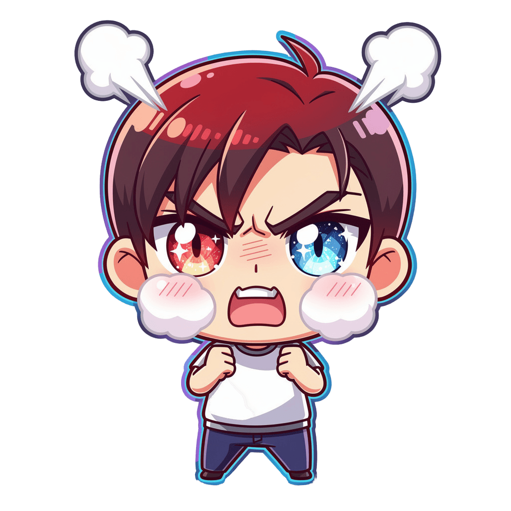Boy Twitch emote — angry, Anime style