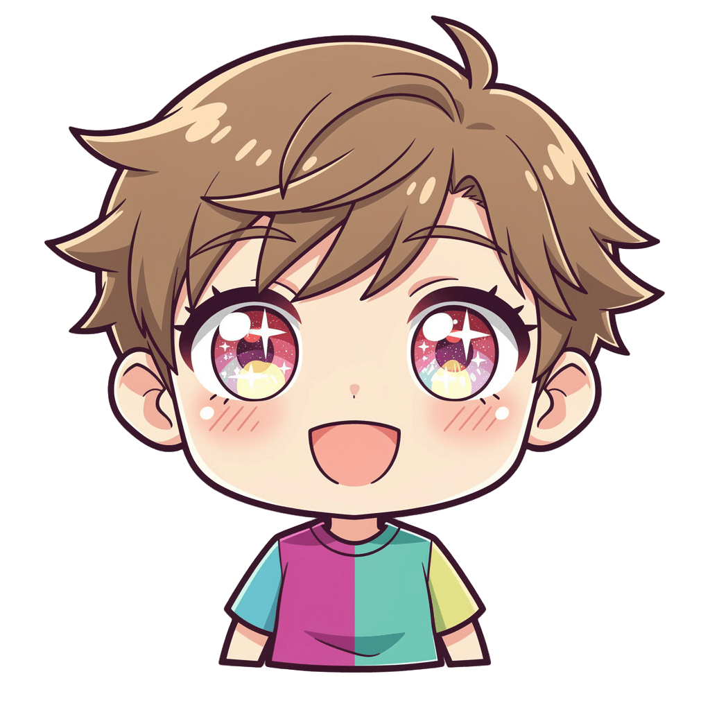 Boy Twitch emote — happy, Anime style