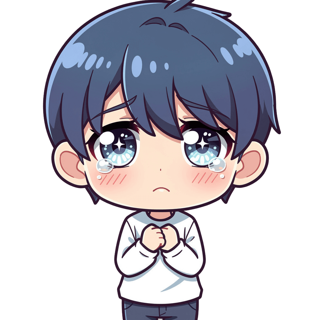 Boy Twitch emote — sad, Anime style
