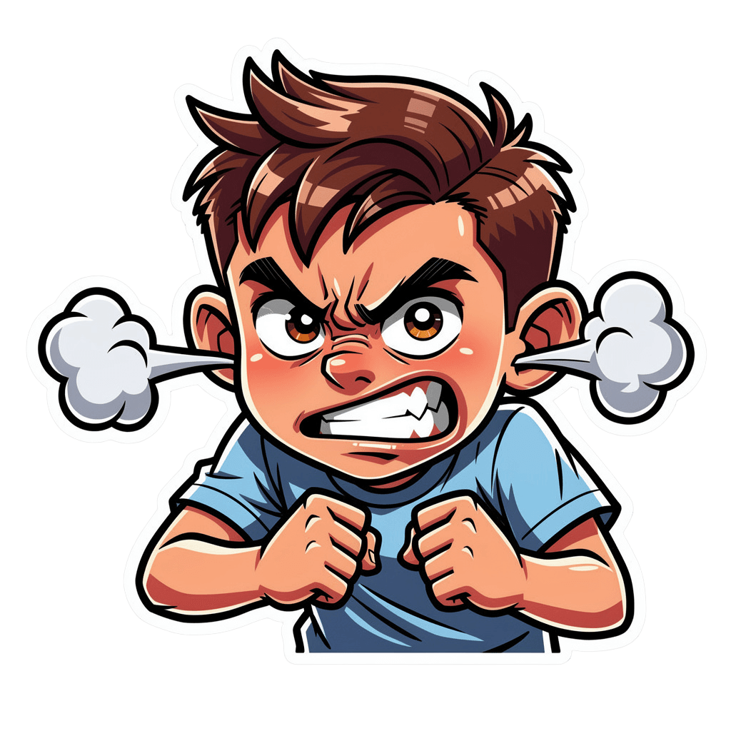Boy Twitch emote — angry, Cartoon style