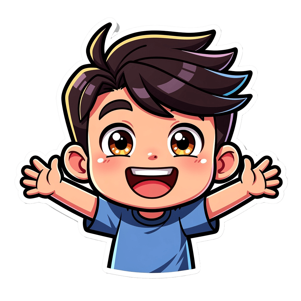 Boy Twitch emote — happy, Cartoon style