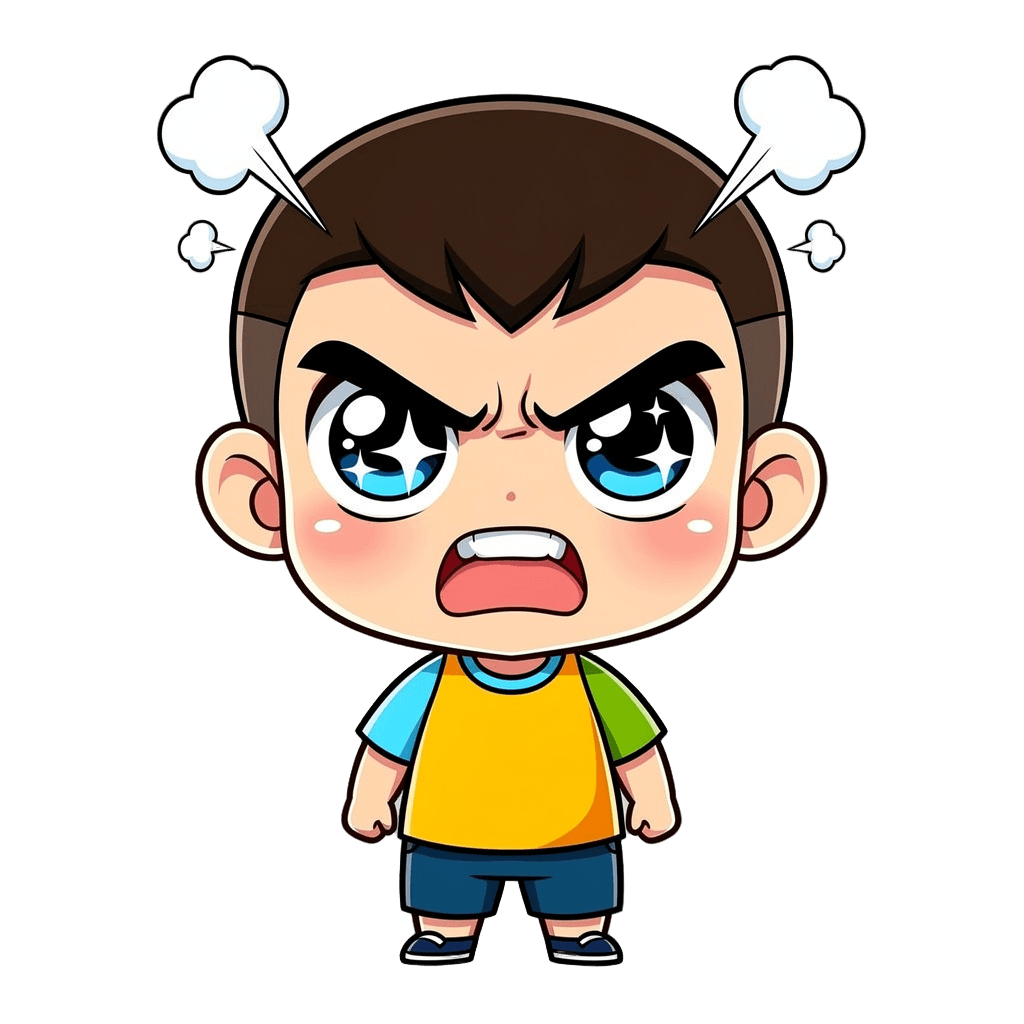 Boy Twitch emote — angry, Chibi style