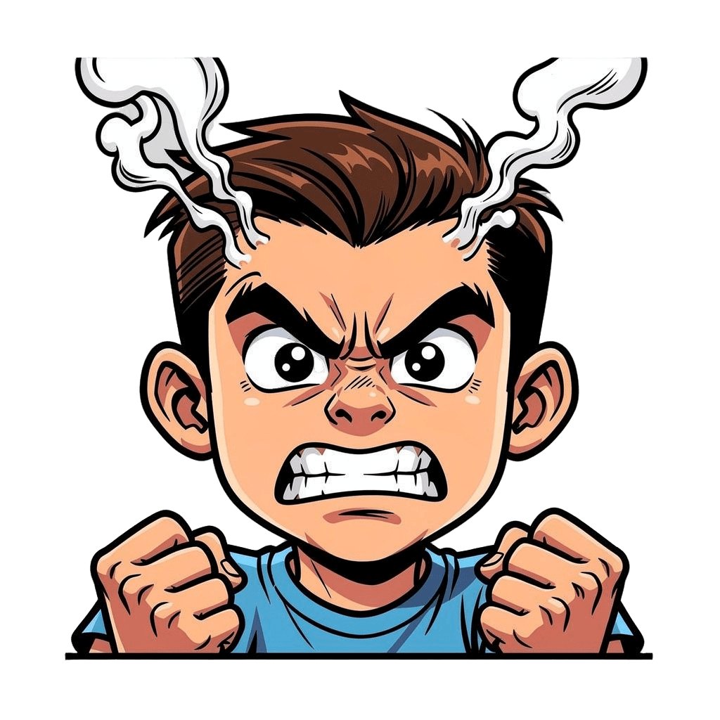 Boy Twitch emote — angry, Comic style