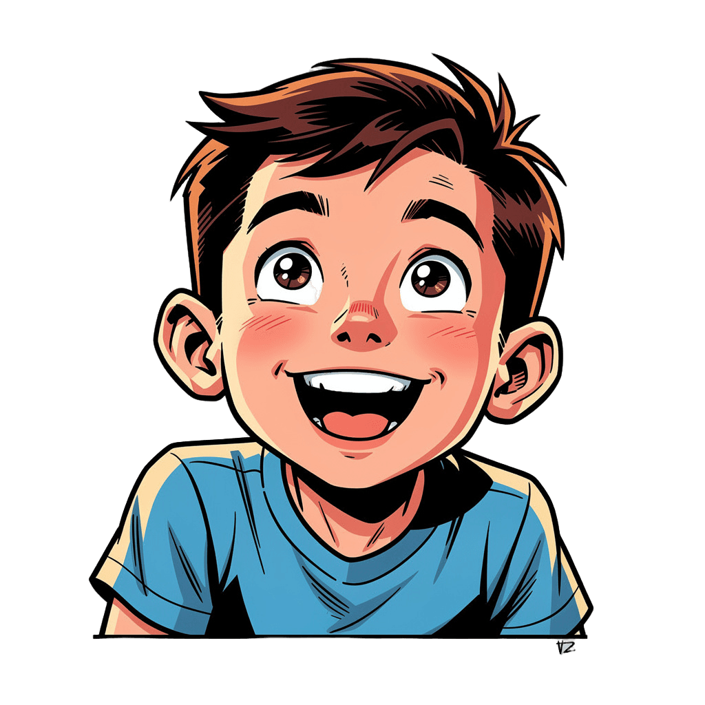 Boy Twitch emote — happy, Comic style