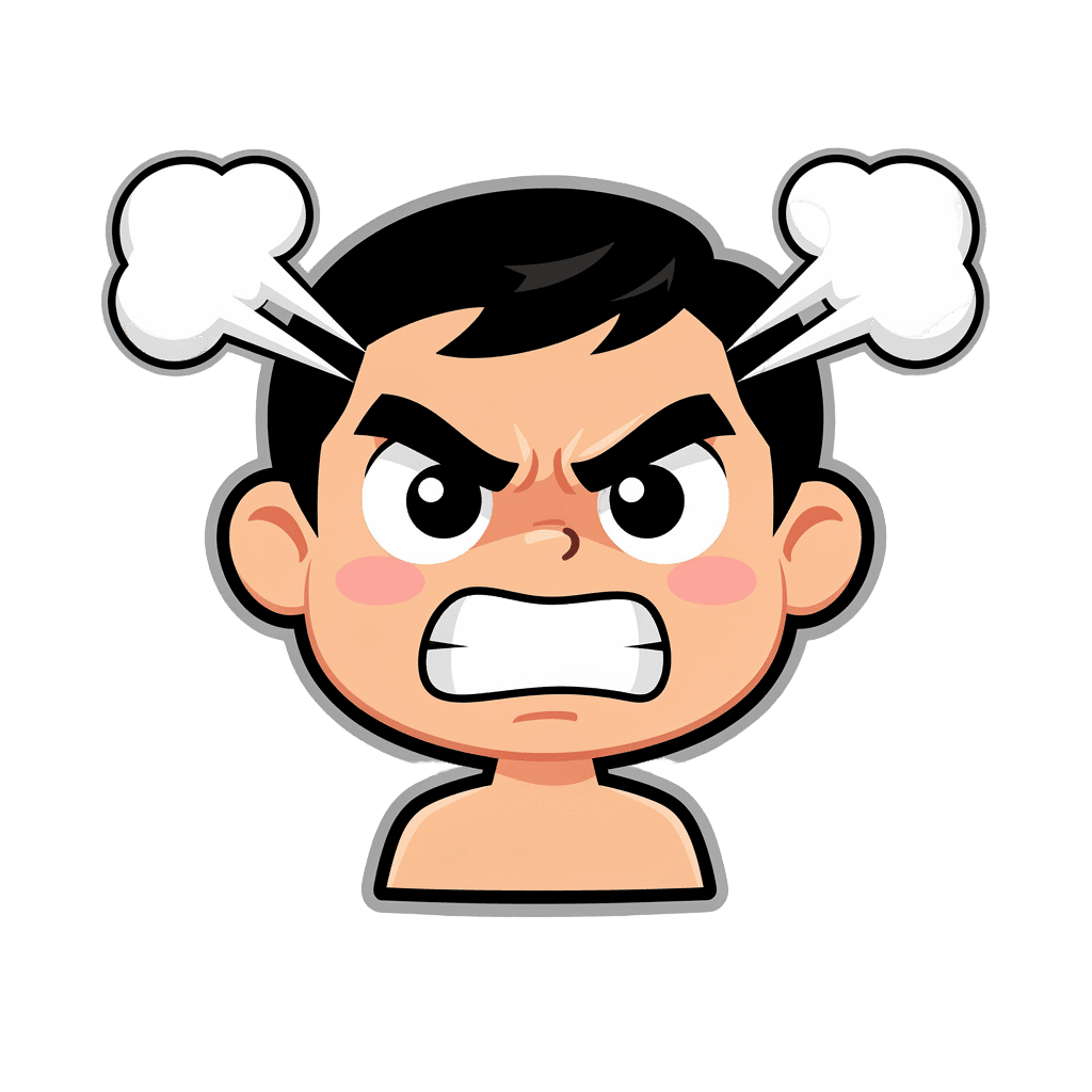 Boy Twitch emote — angry, Sticker style
