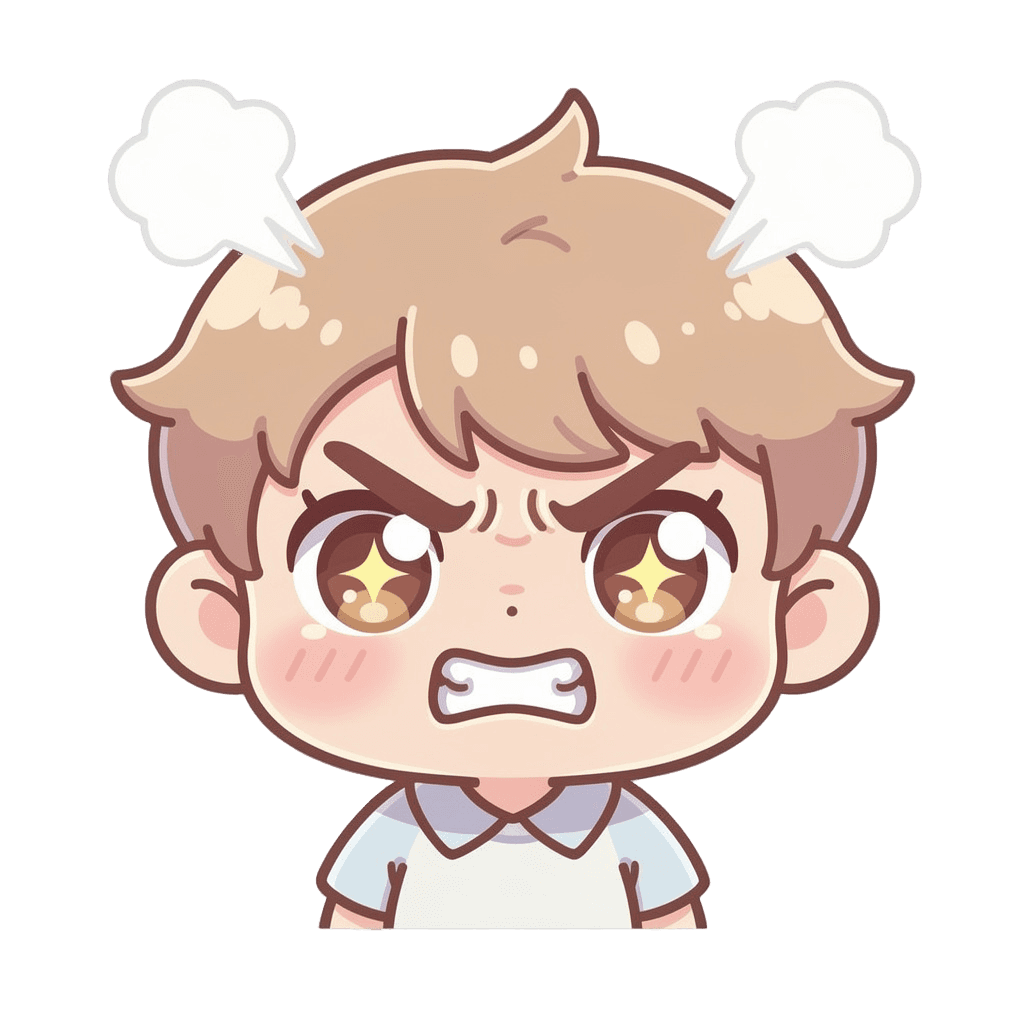 Boy Twitch emote — angry, Kawaii style