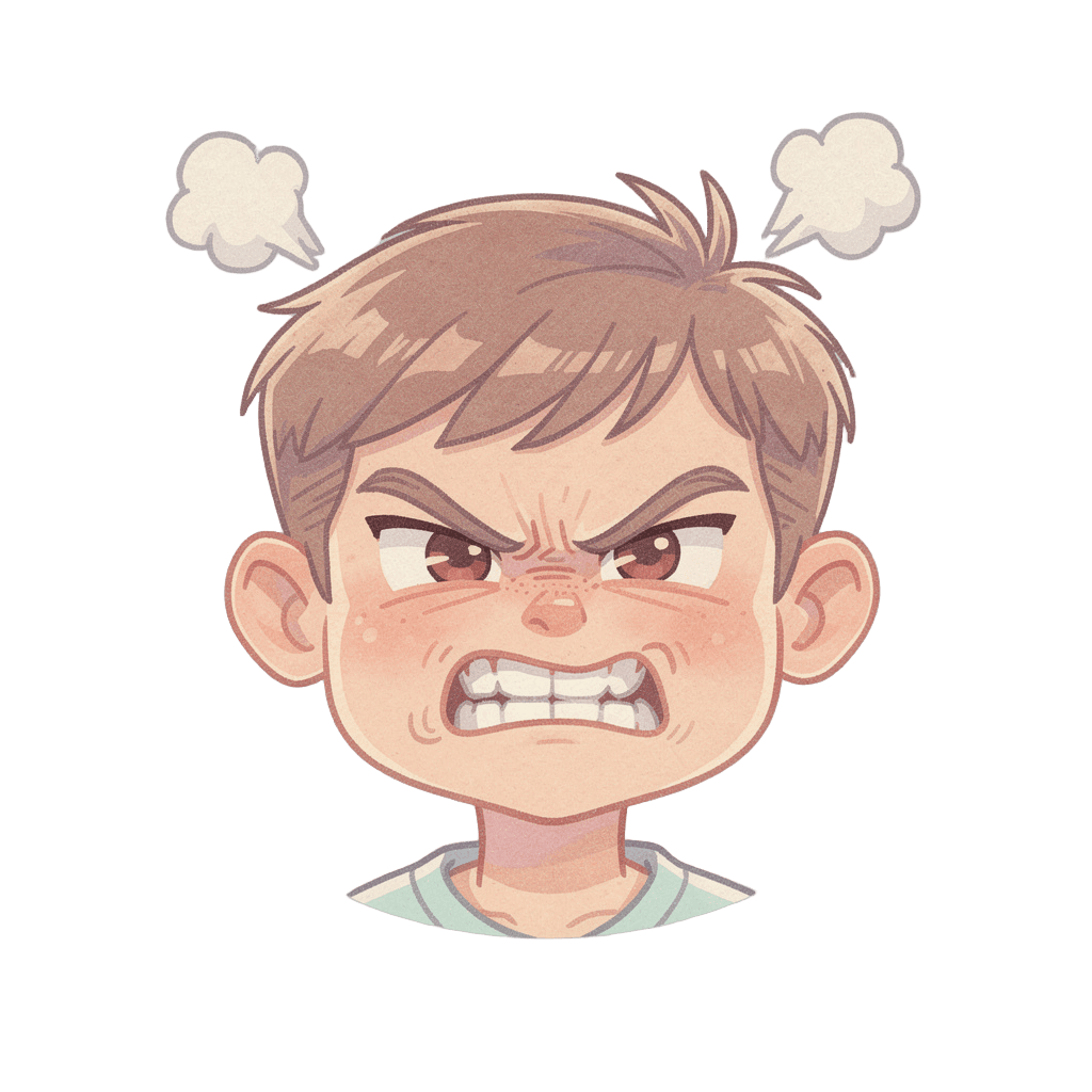 Boy Twitch emote — angry, Pastel style