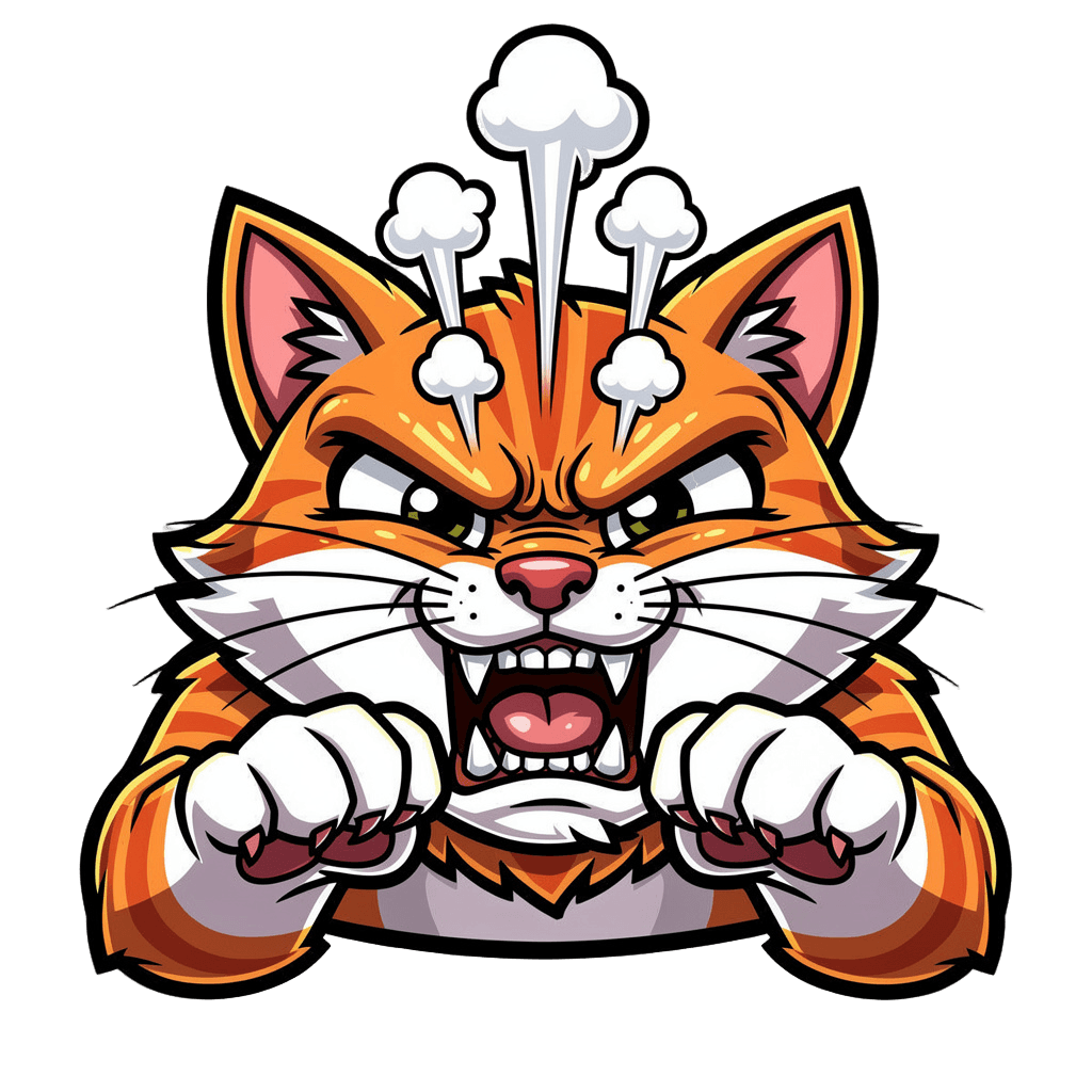 Cat Twitch emote — angry, Cartoon style