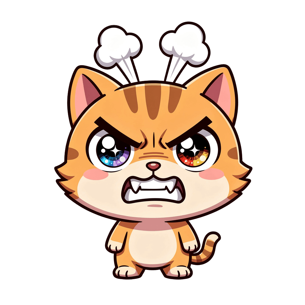 Cat Twitch emote — angry, Chibi style