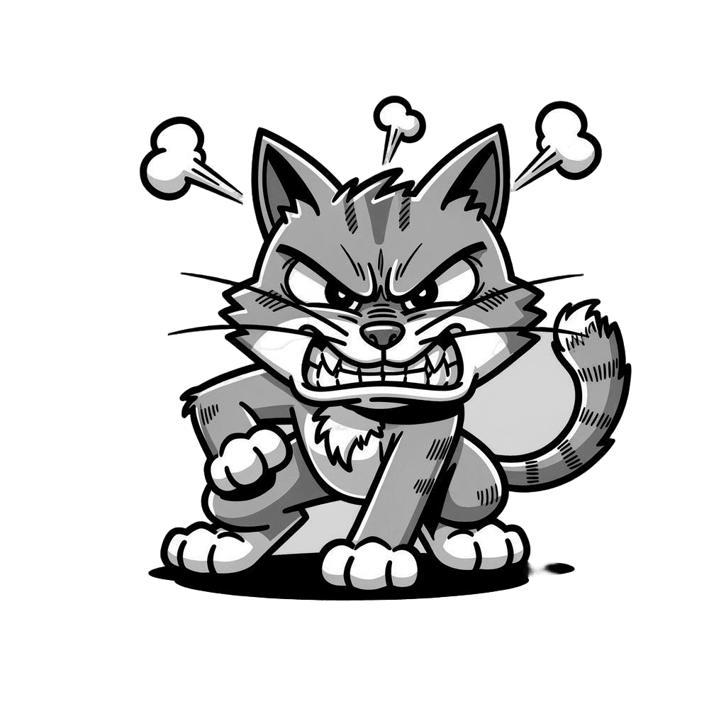 Cat Twitch emote — angry, Comic style