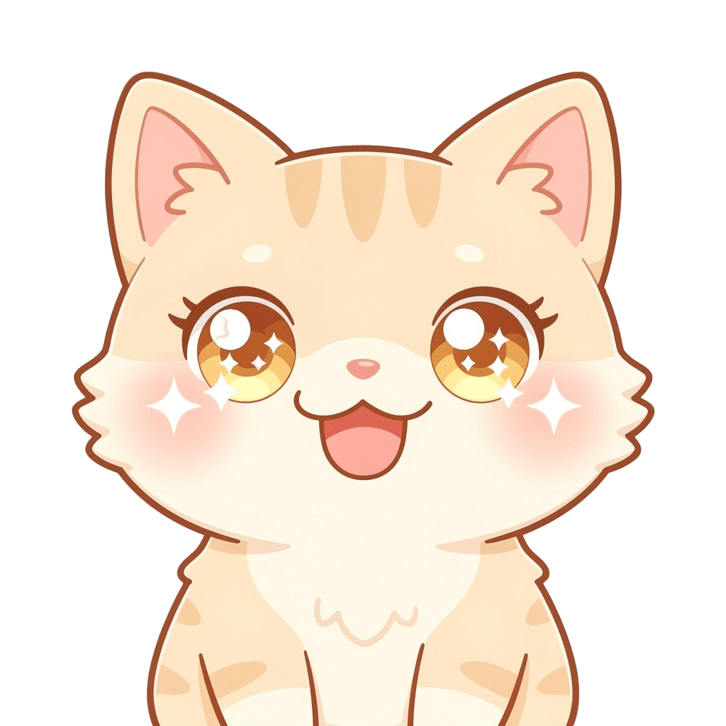 Cat Twitch emote — happy, Kawaii style