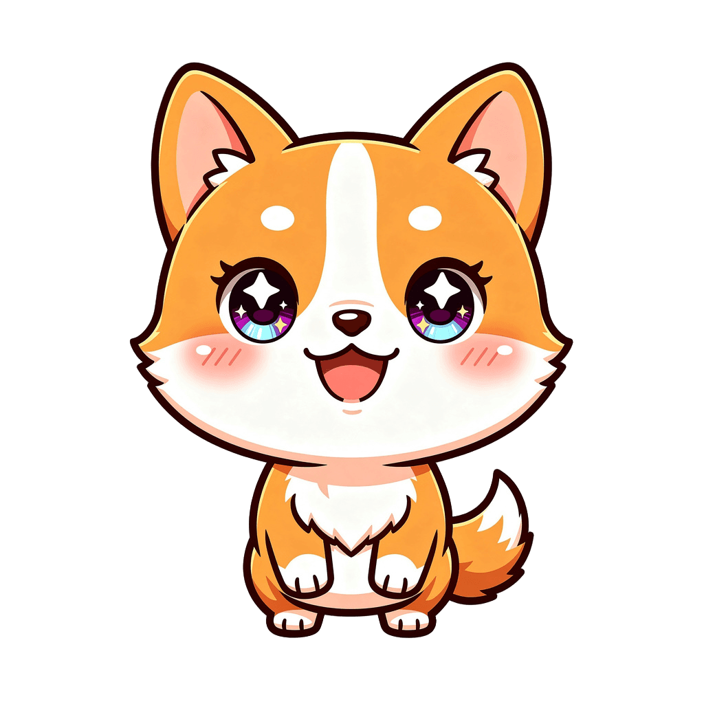 Corgi Twitch emote — happy, Chibi style