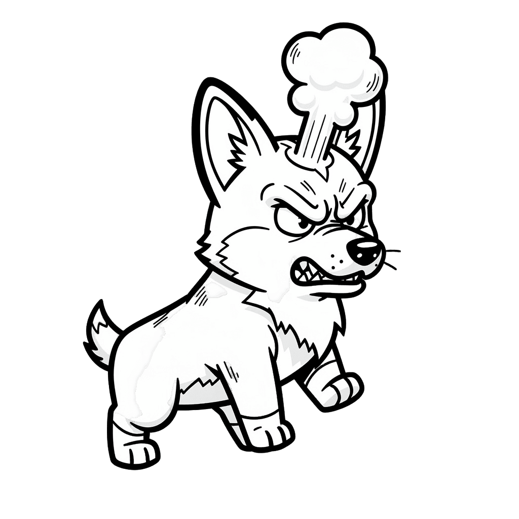 Corgi Twitch emote — angry, Comic style