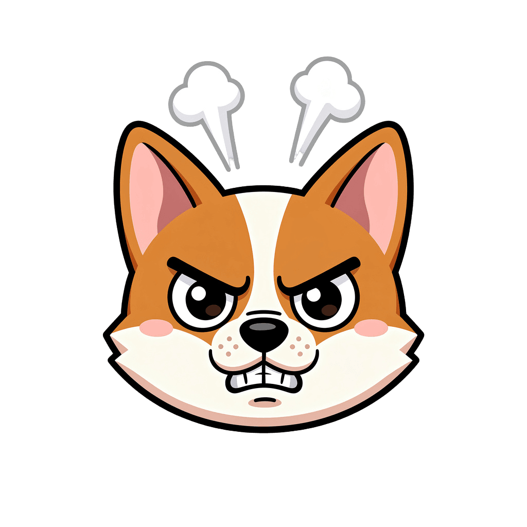 Corgi Twitch emote — angry, Sticker style