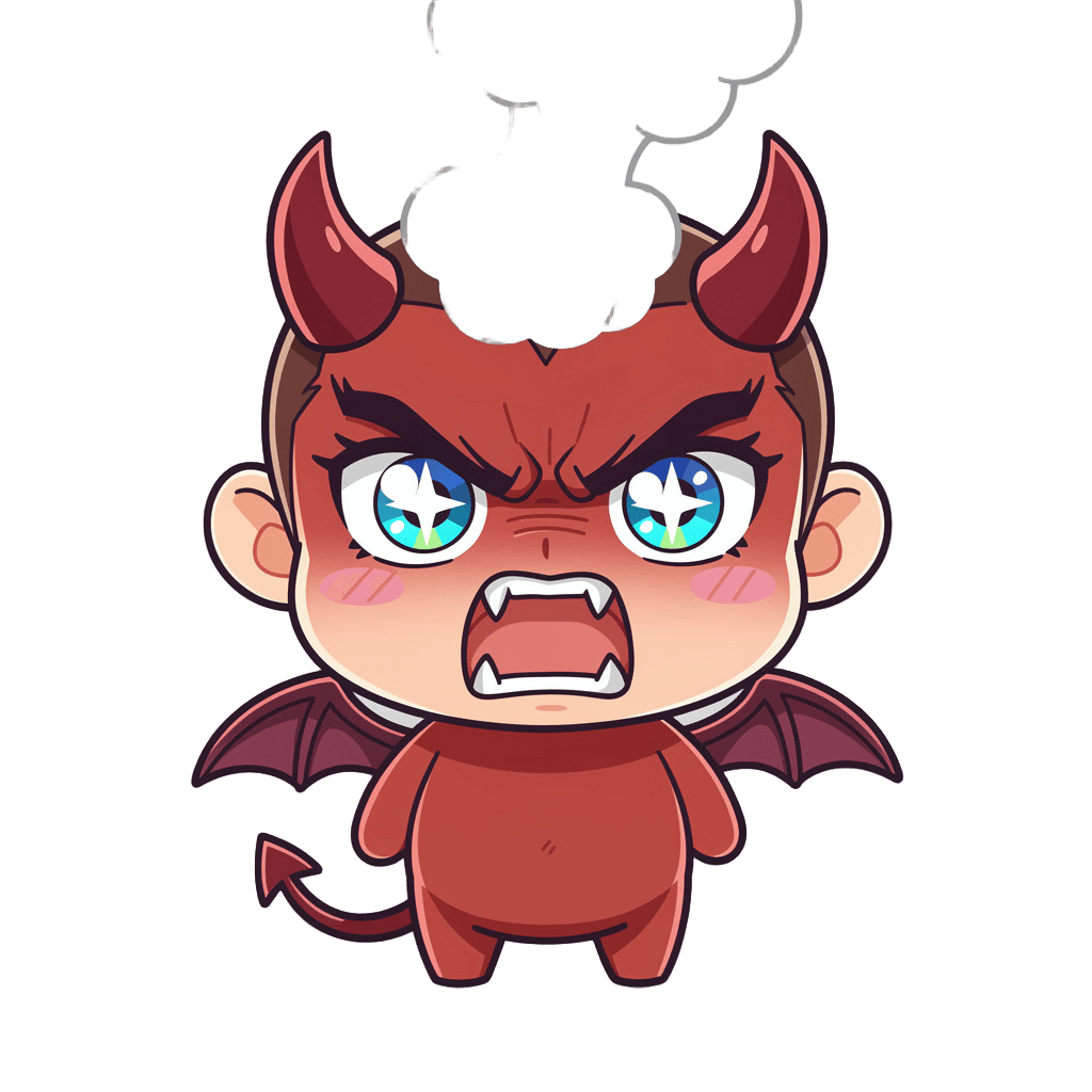 Demon Twitch emote — angry, Anime style
