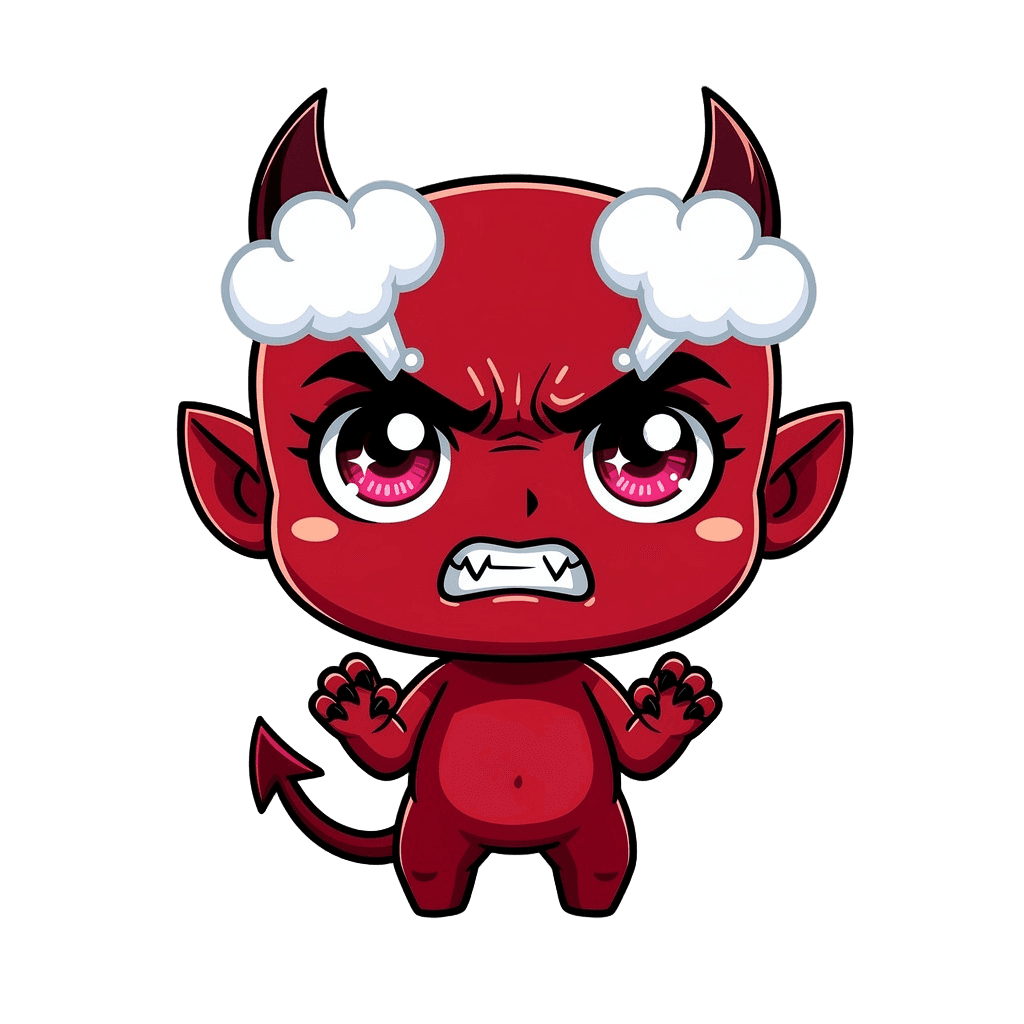 Demon Twitch emote — angry, Chibi style