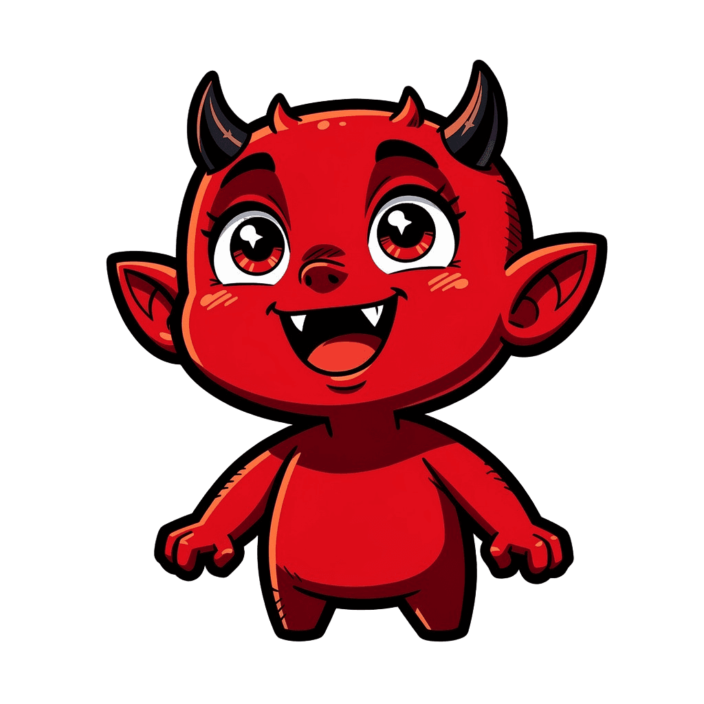 Demon Twitch emote — happy, Comic style