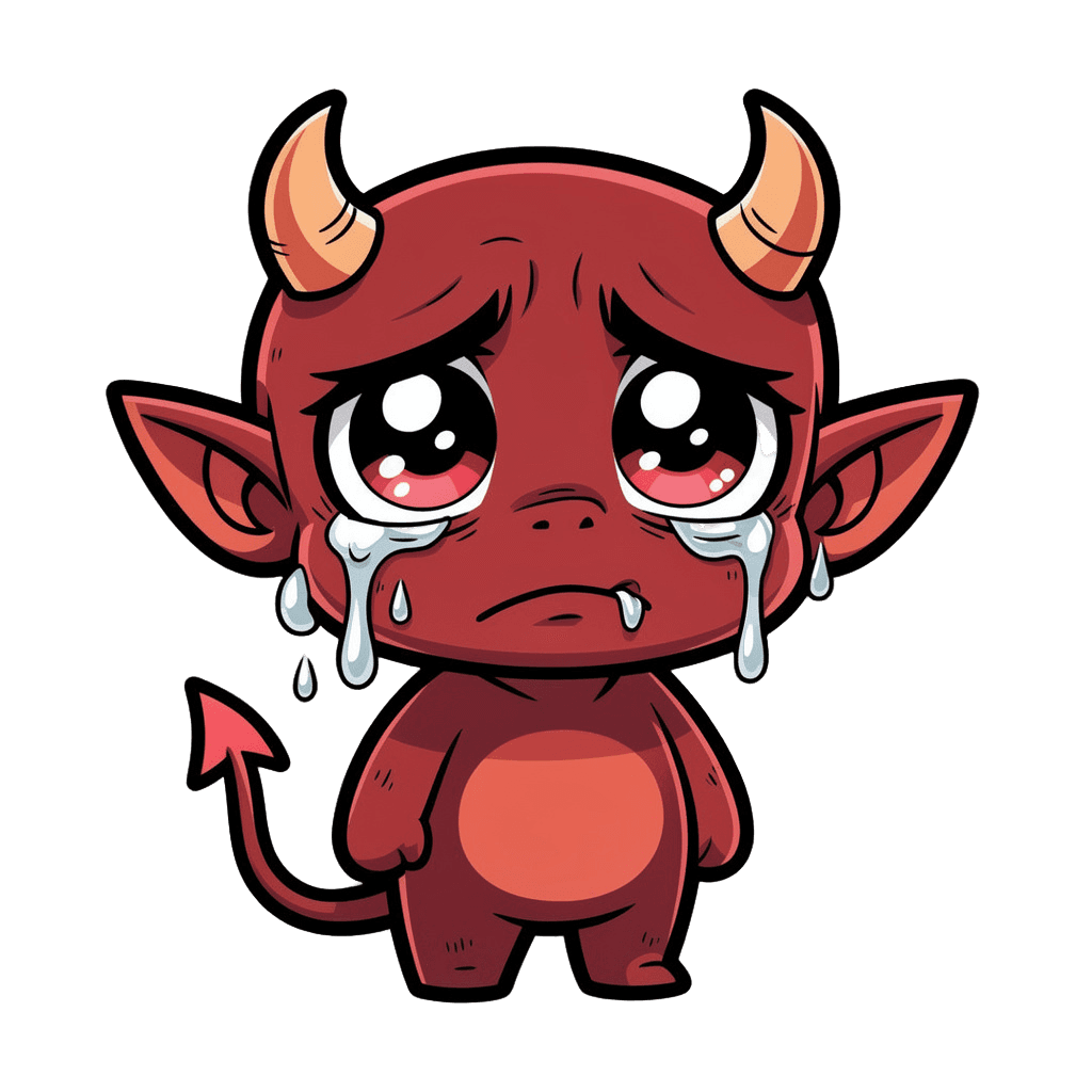 Demon Twitch emote — sad, Comic style