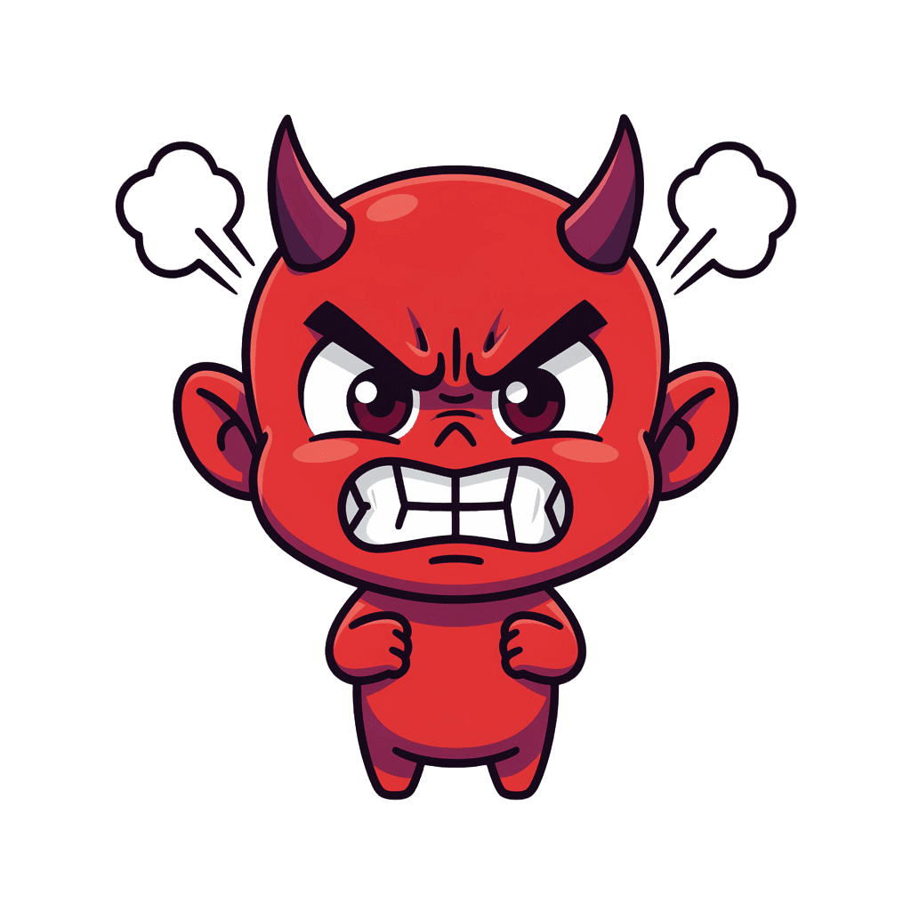 Demon Twitch emote — angry, Sticker style