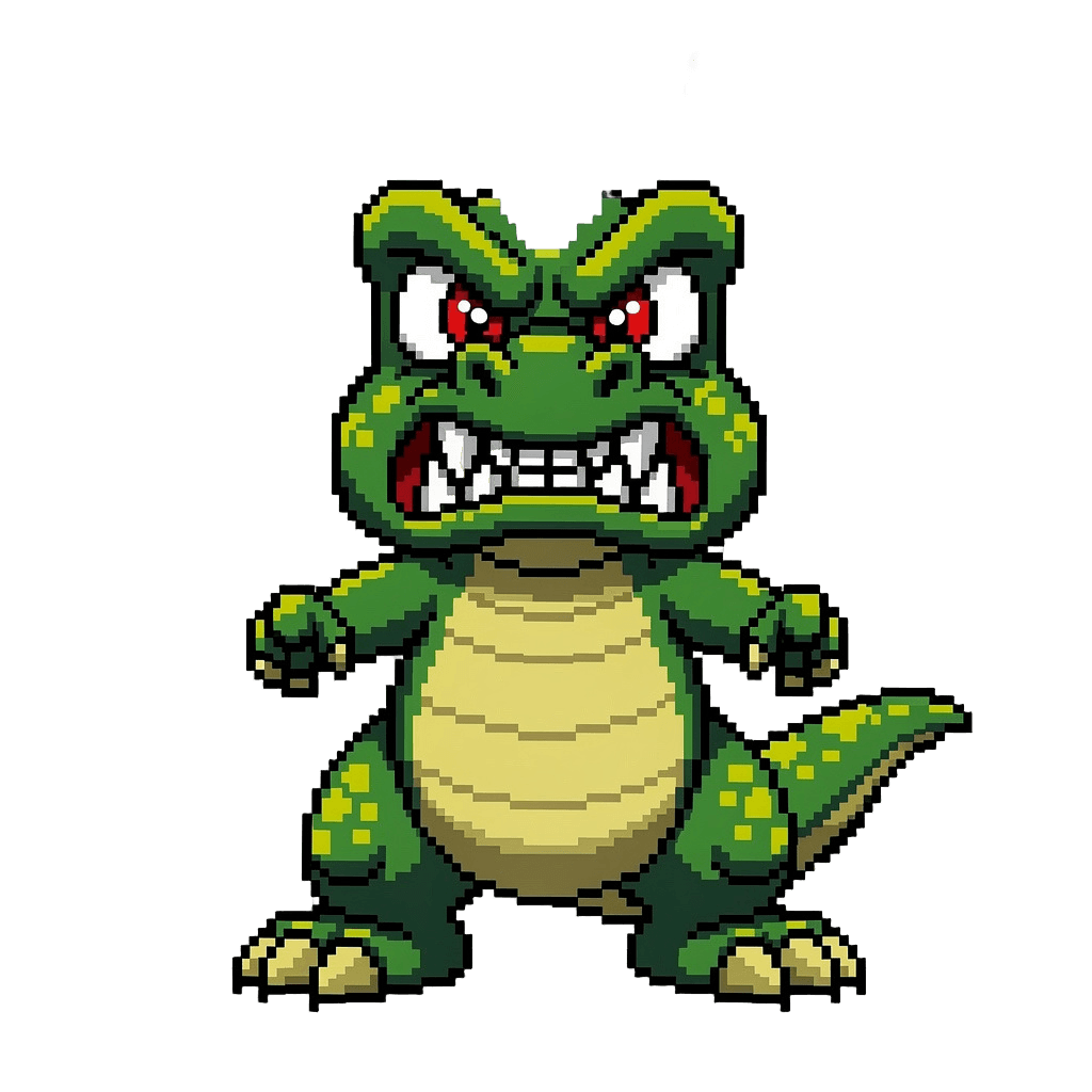 Dinosaur Twitch emote — angry, Pixel Art style