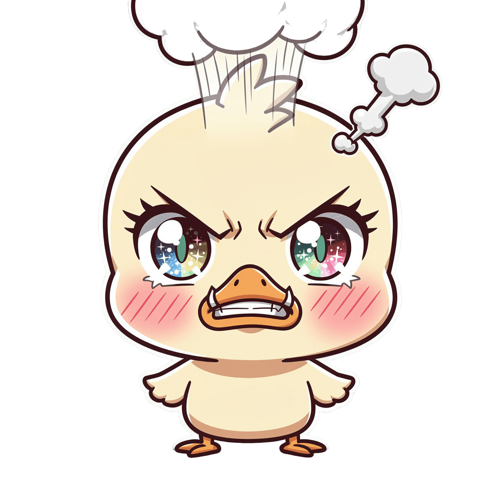 Duck Twitch emote — angry, Anime style