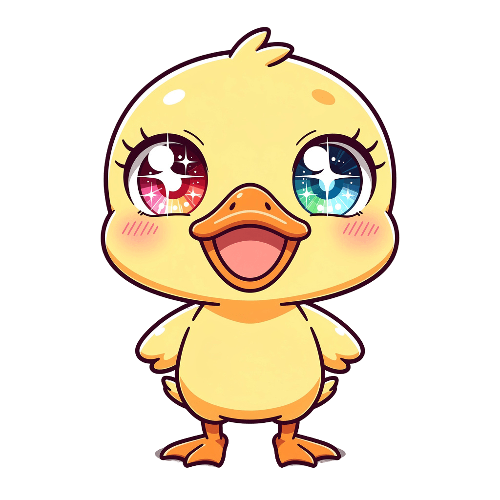 Duck Twitch emote — happy, Anime style