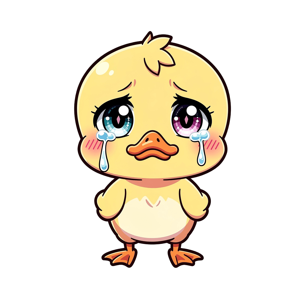 Duck Twitch emote — sad, Anime style