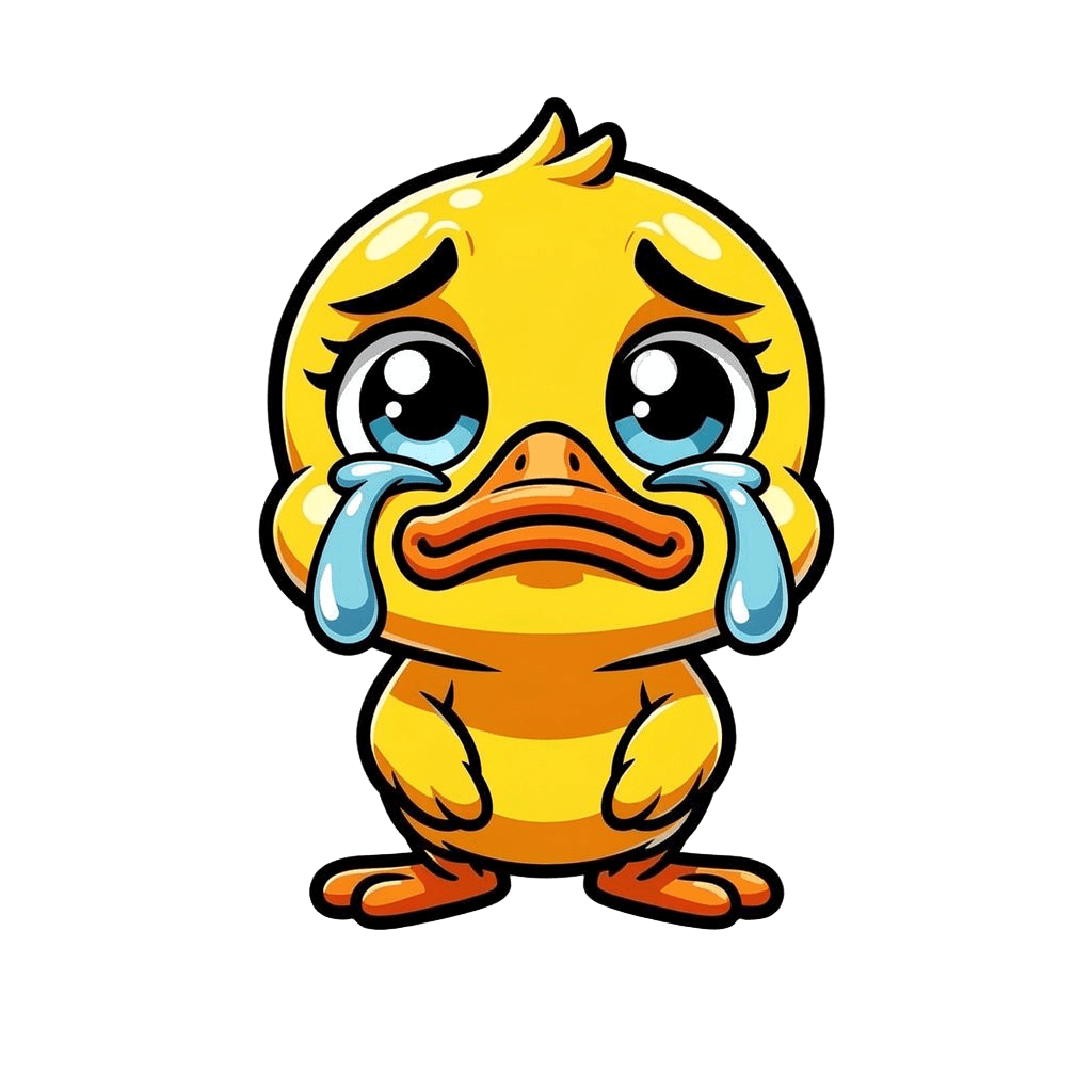 Duck Twitch emote — sad, Cartoon style
