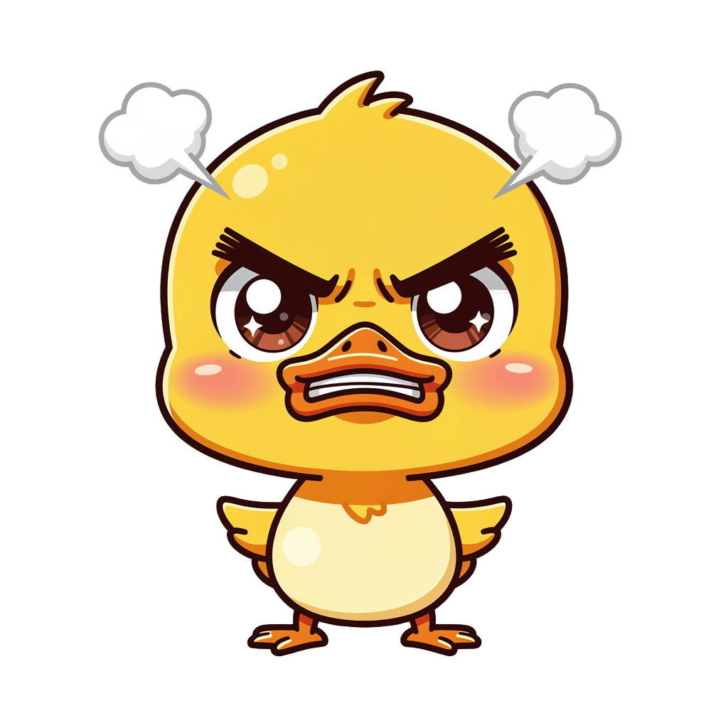 Duck Twitch emote — angry, Chibi style