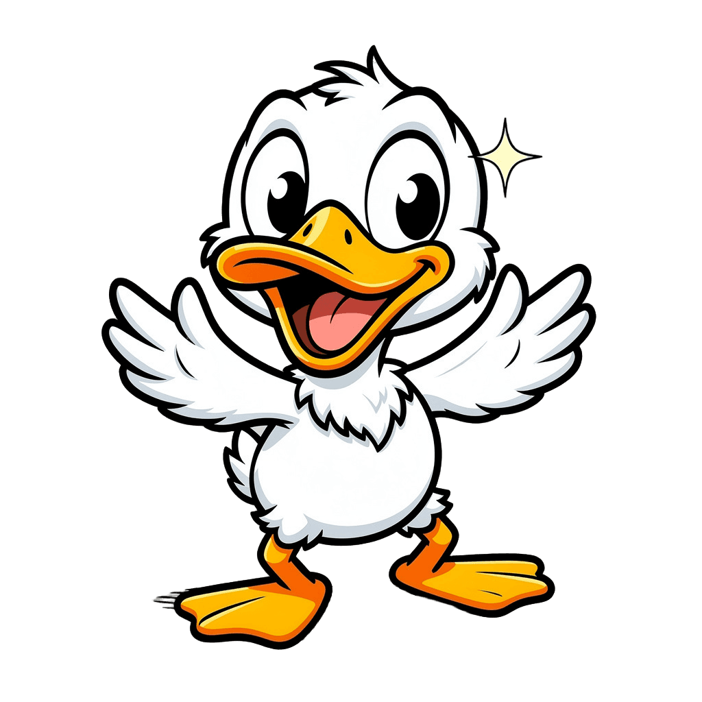 Duck Twitch emote — happy, Comic style