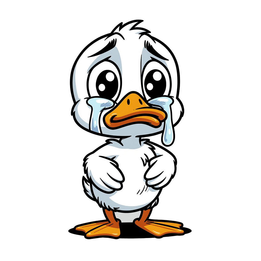 Duck Twitch emote — sad, Comic style