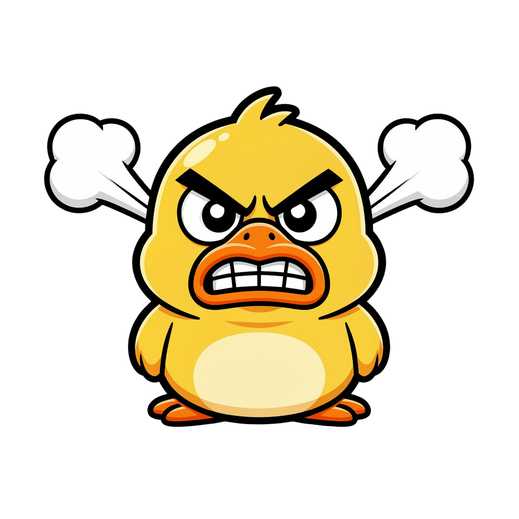 Duck Twitch emote — angry, Sticker style