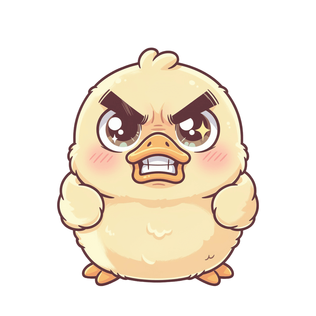 Duck Twitch emote — angry, Kawaii style