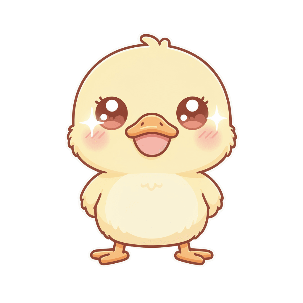 Duck Twitch emote — happy, Kawaii style