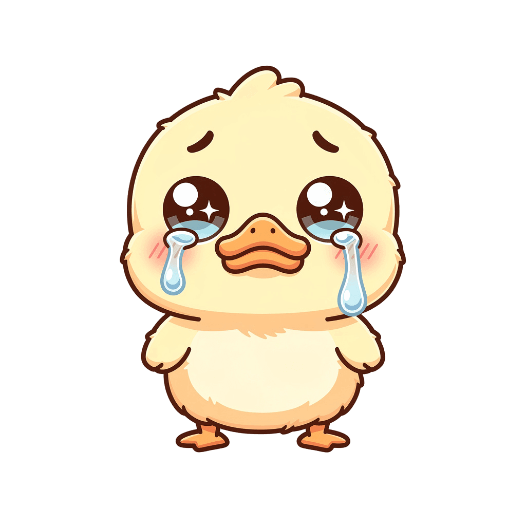 Duck Twitch emote — sad, Kawaii style
