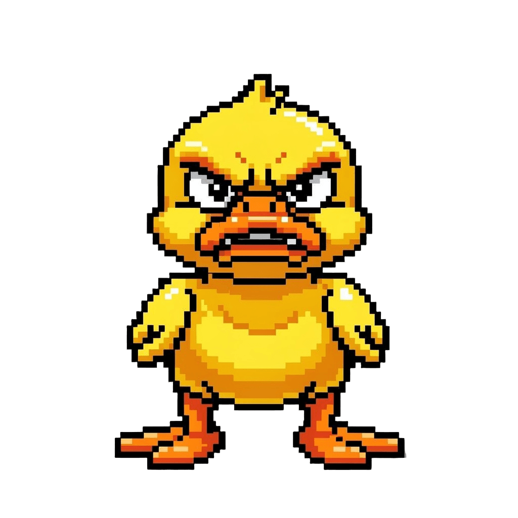 Duck Twitch emote — angry, Pixel Art style