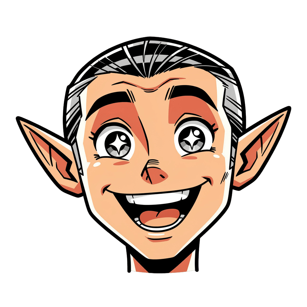 Elf Twitch emote — happy, Comic style