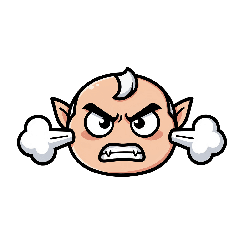 Elf Twitch emote — angry, Sticker style